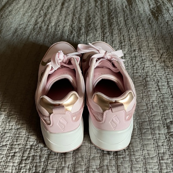 Skechers Pink and Gold Kids Sneakers - Picture 4 of 6